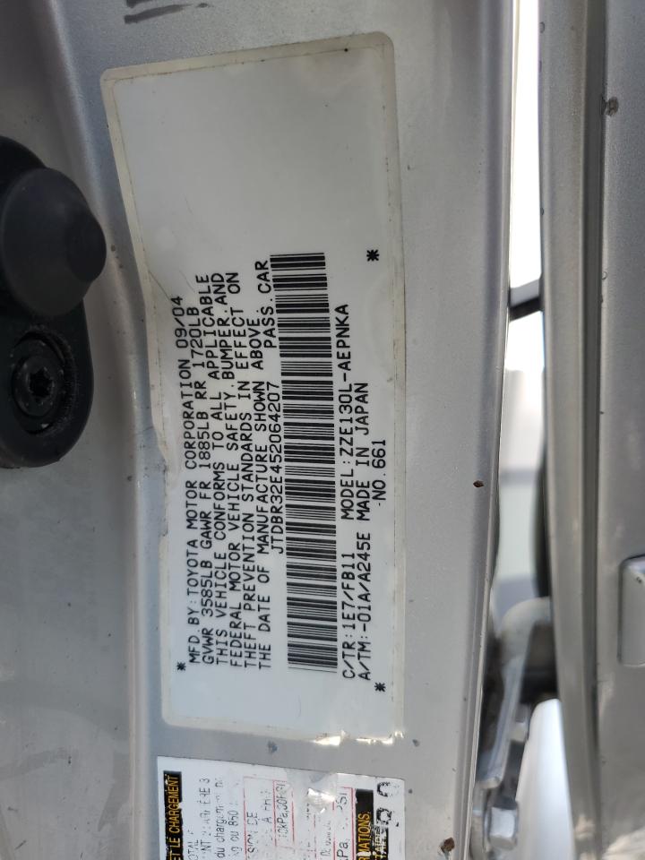 2005 Toyota Corolla VIN JTDBR32E452064207 Copart auction photo, front end / minor dent/scratches damage thumbnail 14