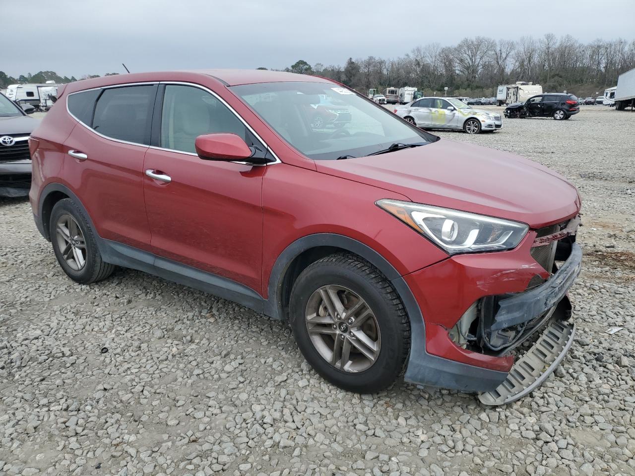 2018 Hyundai Santa Fe VIN 5XYZT3LB9JG539130 Copart auction photo, front end damage thumbnail 4