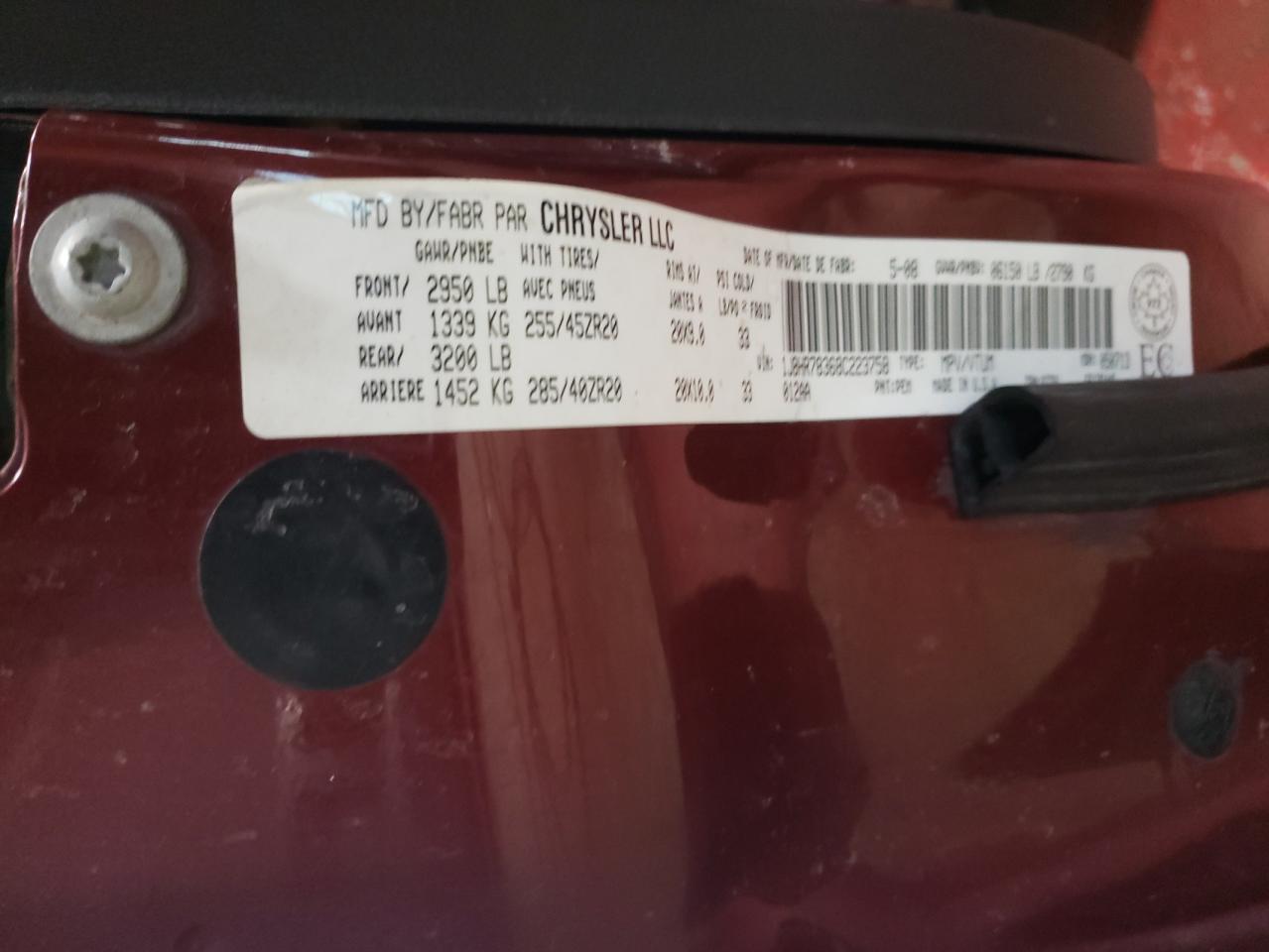 2008 Jeep Grand Cherokee VIN 1J8HR78368C223758 Copart auction photo, front end damage thumbnail 16