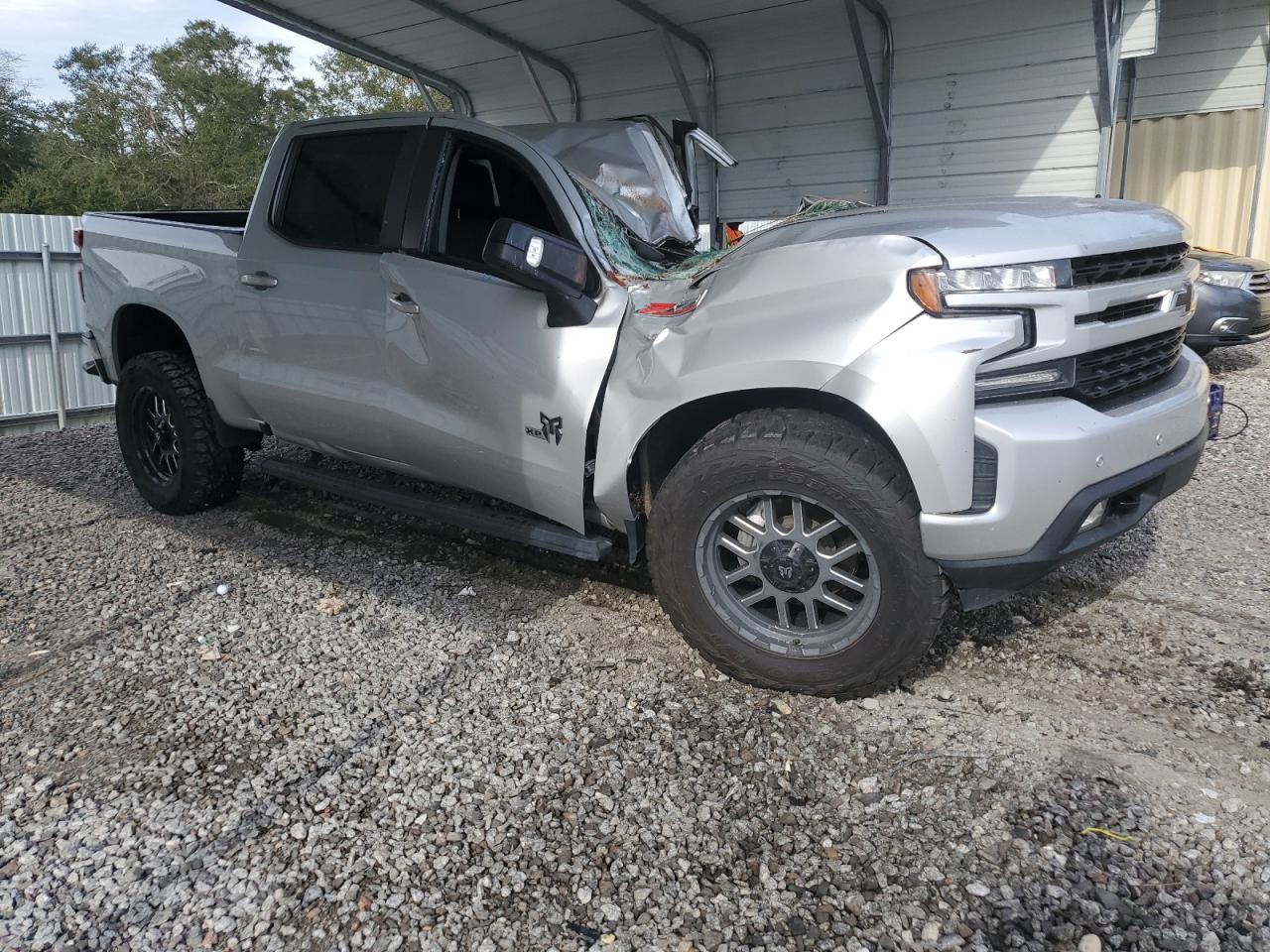 2021 Chevrolet Silverado VIN 1GCUYEED1MZ196020 Copart auction photo, top/roof / side damage thumbnail 4