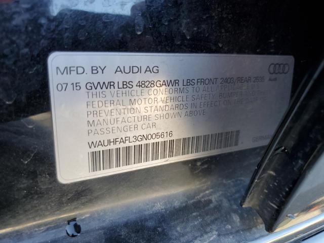 2016 Audi A4 VIN WAUHFAFL3GN005616 Copart auction photo, front end / side damage thumbnail 13