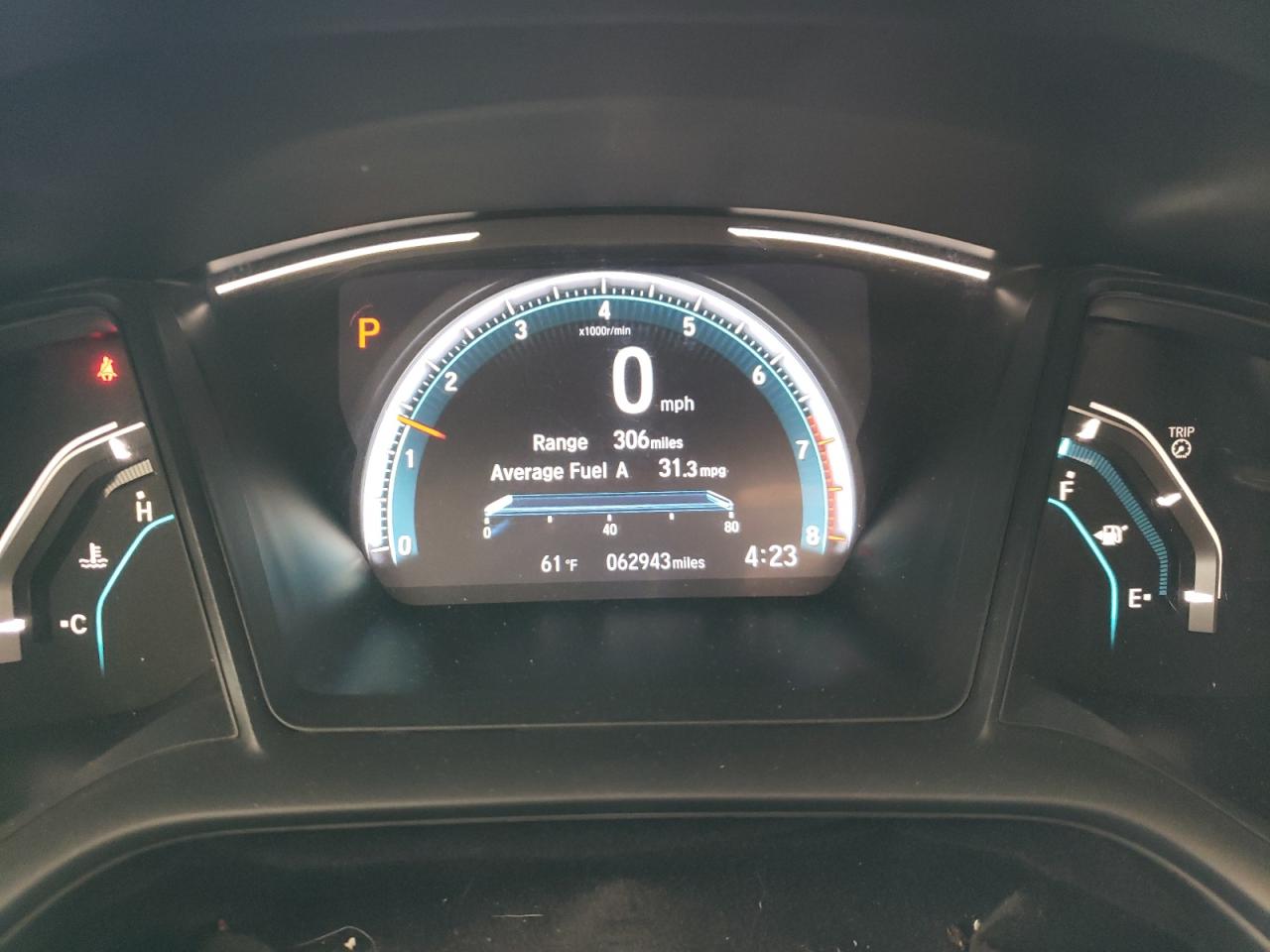 2019 Honda Civic VIN 19XFC2F60KE047015 Copart auction photo, hail damage thumbnail 9