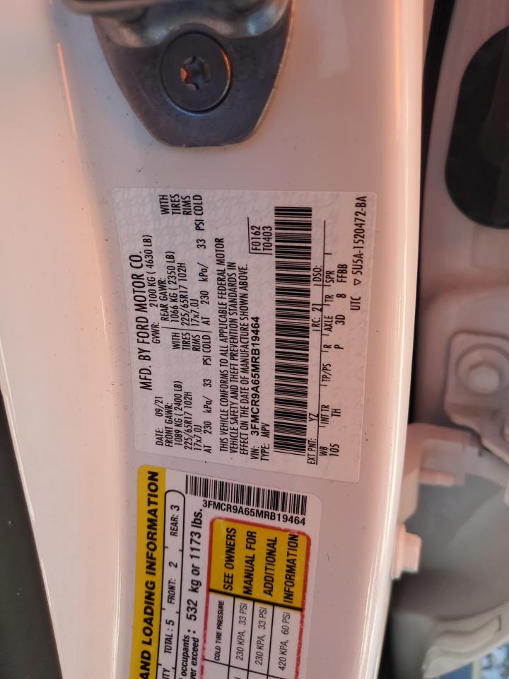 2021 Ford Bronco VIN 3FMCR9A65MRB19464 Copart auction photo, front end damage thumbnail 15