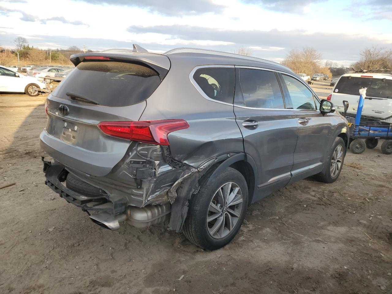 2020 Hyundai Santa Fe VIN 5NMS5CAD4LH165356 Copart auction photo, rear end damage thumbnail 3