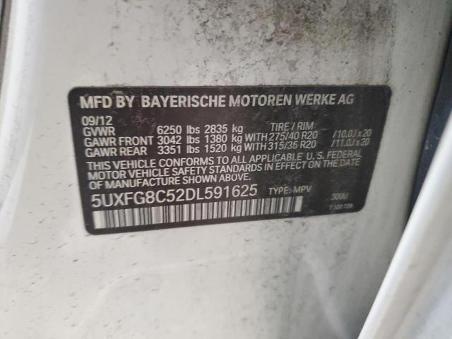 2013 BMW X6 VIN 5UXFG8C52DL591625 Copart auction photo, mechanical damage thumbnail 12