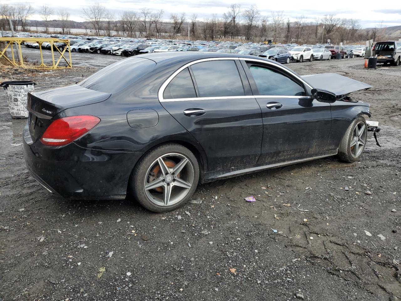 2017 Mercedes-Benz C-klasse VIN WDDWF4KB4HR255116 Copart auction photo, all over / front end damage thumbnail 3
