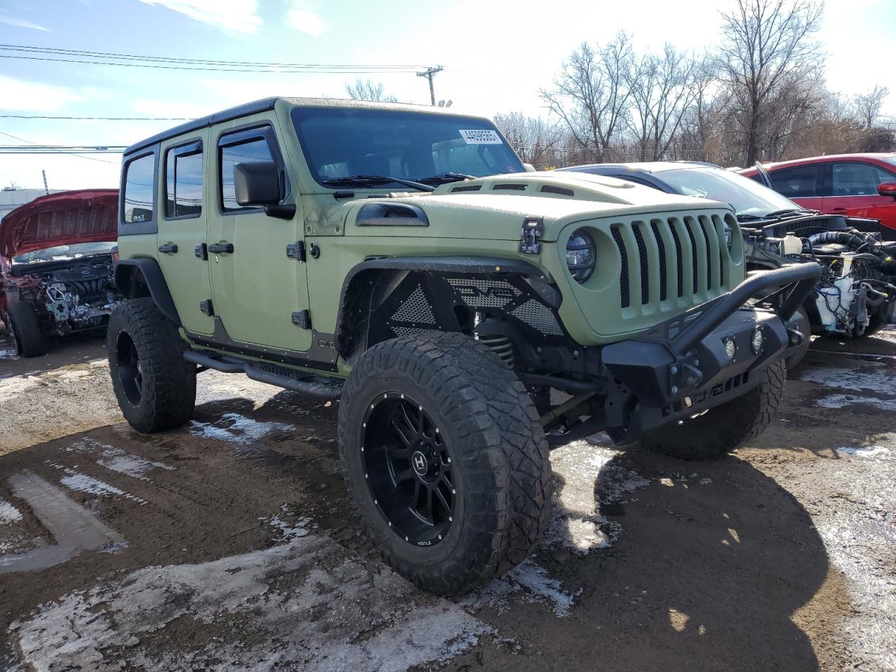 2018 Jeep Wrangler VIN 1C4HJXDN5JW243560 Copart auction photo, front end damage thumbnail 4
