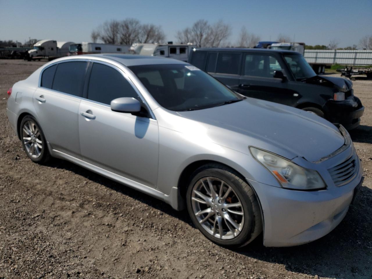 2007 Infiniti G VIN JNKBV61E67M715647 Copart auction photo, front end / side damage thumbnail 4