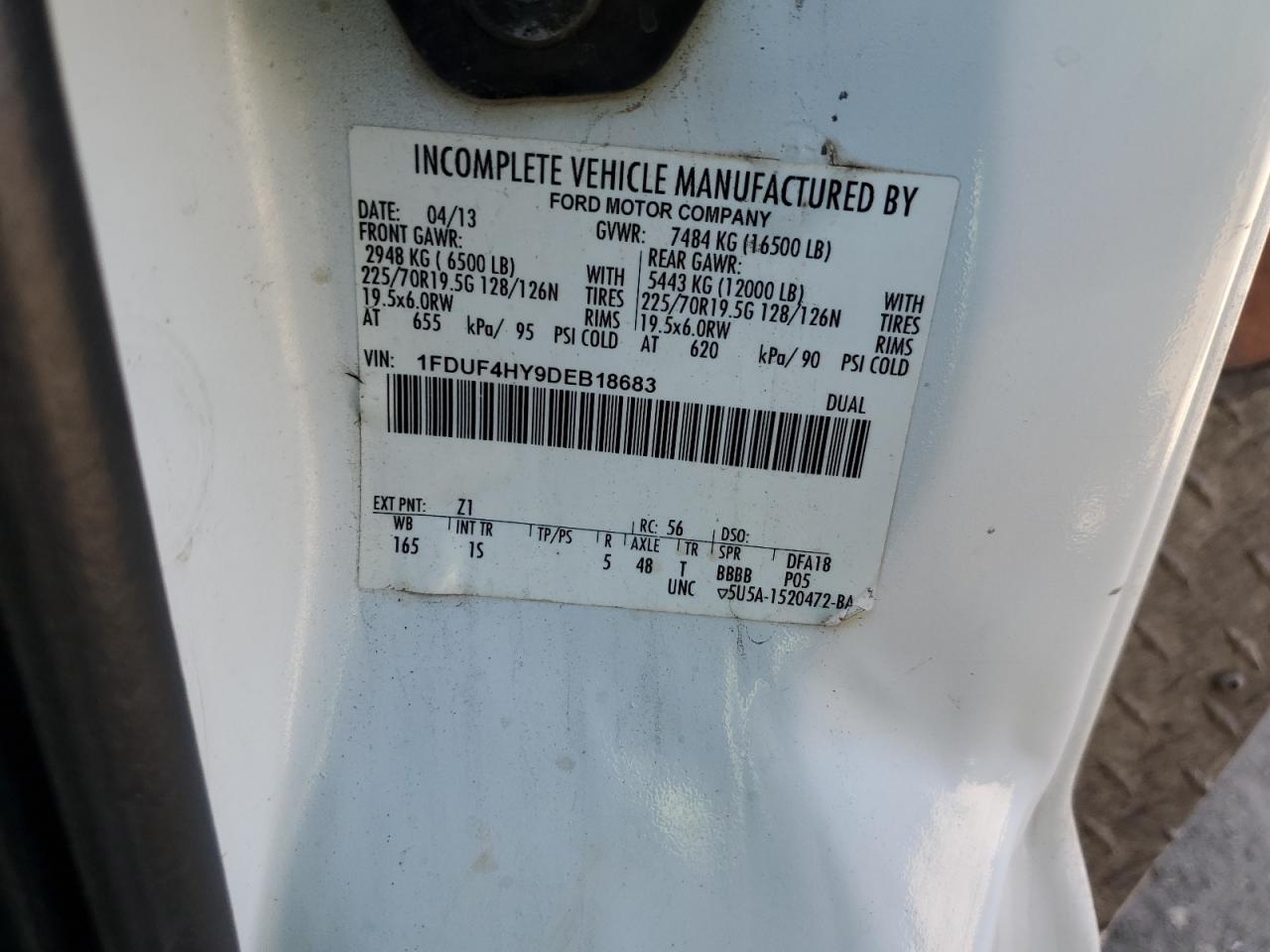 2013 Ford F450 VIN 1FDUF4HY9DEB18683 Copart auction photo, all over damage thumbnail 10