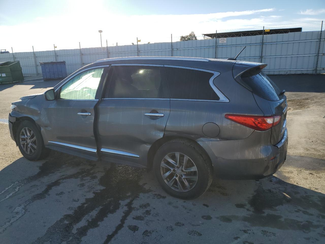 2015 Infiniti QX60 VIN 5N1AL0MN5FC519582 Copart auction photo, side / front end damage thumbnail 2