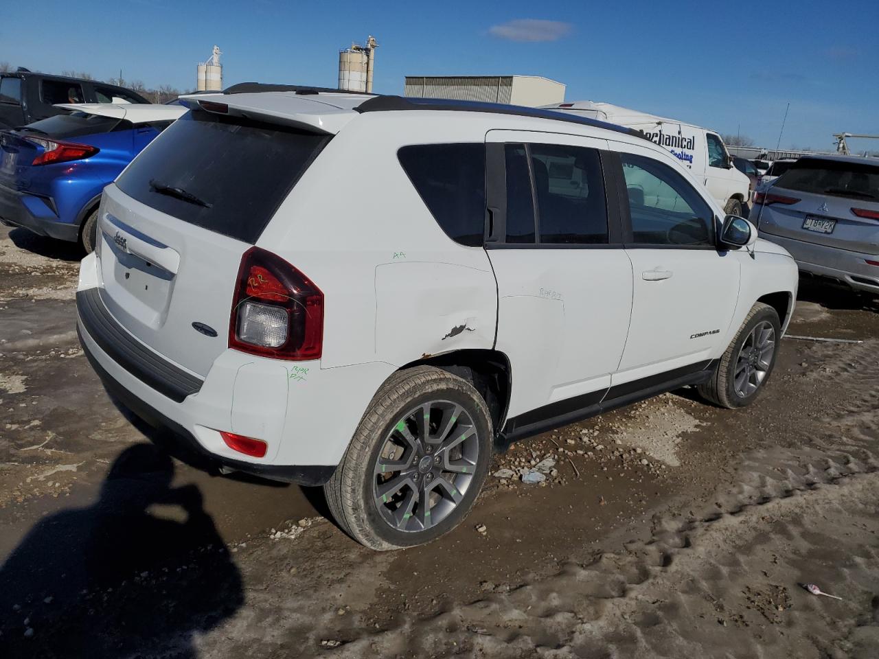 2016 Jeep Compass VIN 1C4NJDEB5GD708445 Copart auction photo, side damage thumbnail 3