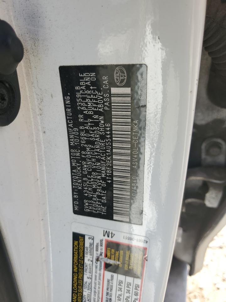 2010 Toyota Camry VIN 4T1BF3EK1AU554446 Copart auction photo, mechanical damage thumbnail 12