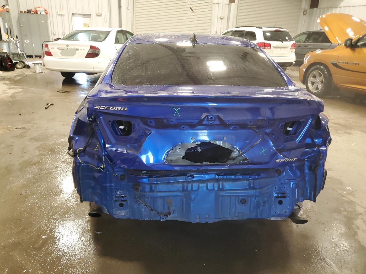 2021 Honda Accord VIN 1HGCV1F38MA046392 Copart auction photo, rear end damage thumbnail 6