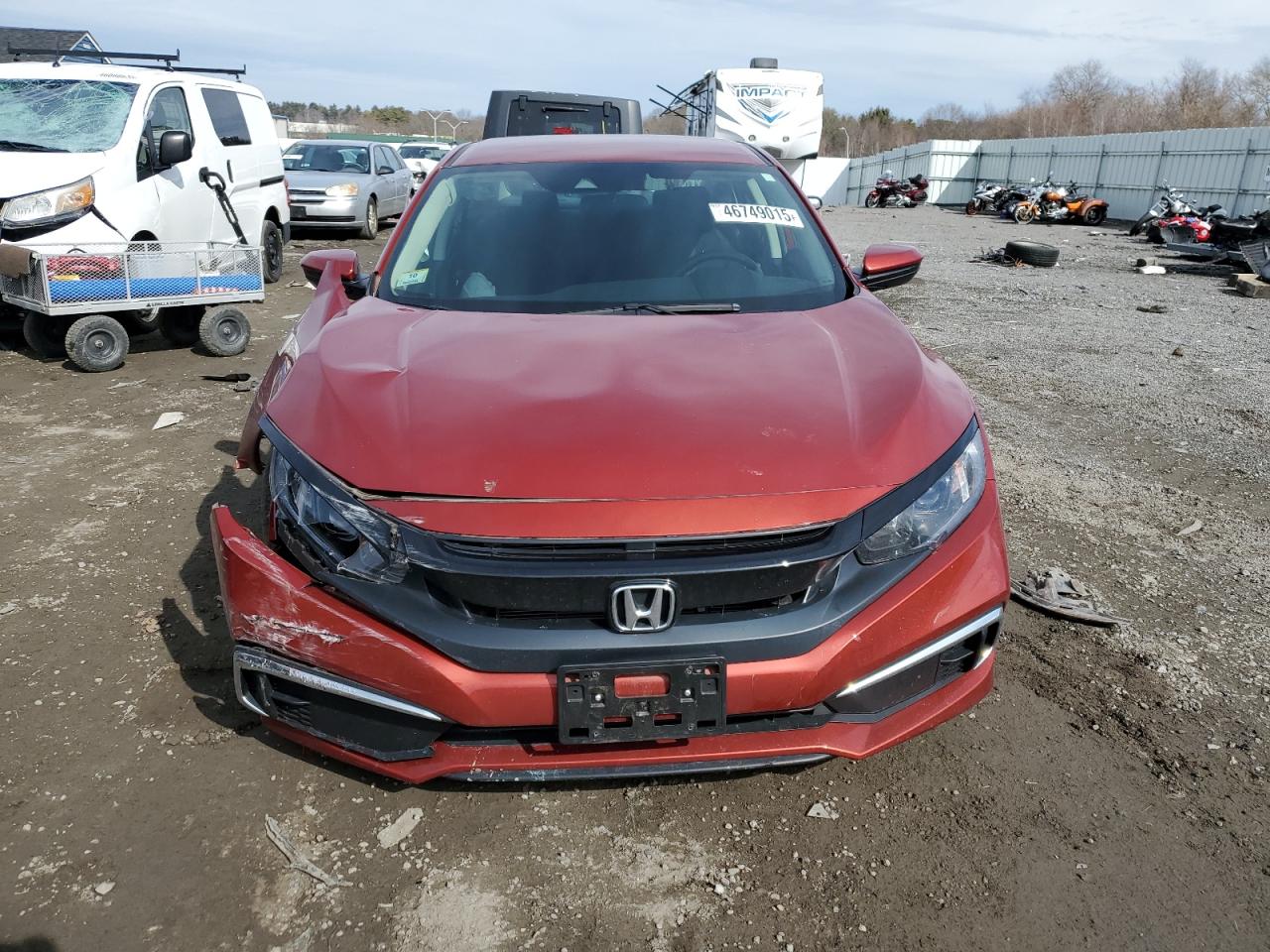 2021 Honda Civic VIN 2HGFC2F64MH540737 Copart auction photo, front end / side damage thumbnail 5