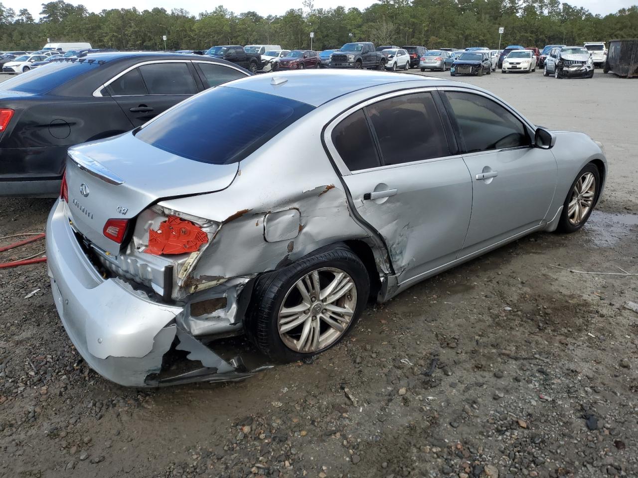 2012 Infiniti G VIN JN1CV6AP0CM933619 Copart auction photo, rear end / undercarriage damage thumbnail 3