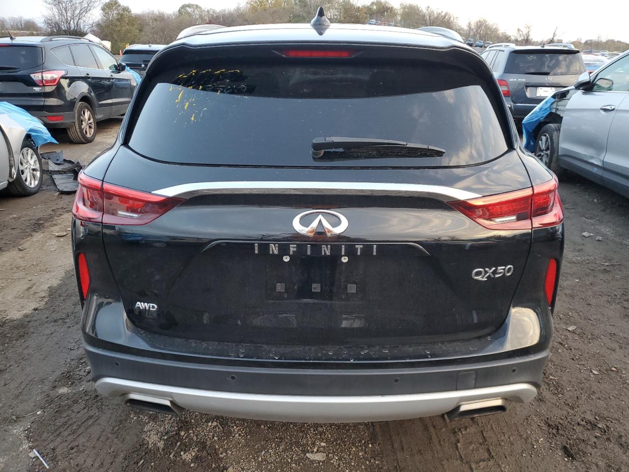 2021 Infiniti QX50 VIN 3PCAJ5BB6MF103962 Copart auction photo, front end / side damage thumbnail 6