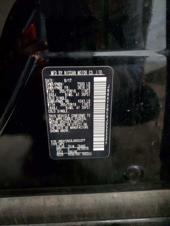 2018 Nissan Armada VIN JN8AY2NC8J9553377 Copart auction photo, front end / side damage thumbnail 13