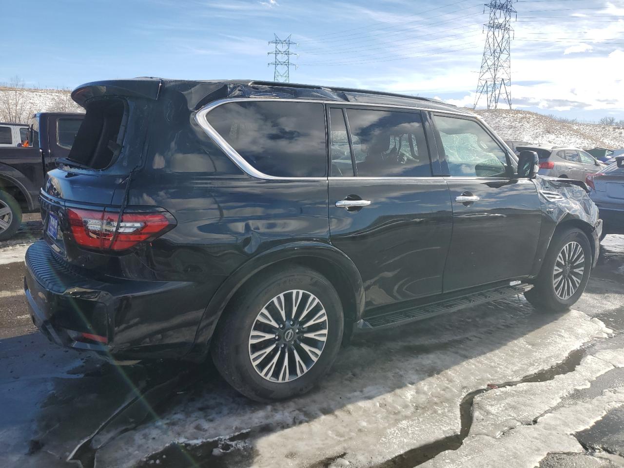 2021 Nissan Armada VIN JN8AY2BB9M9791982 Copart auction photo, rollover damage thumbnail 3