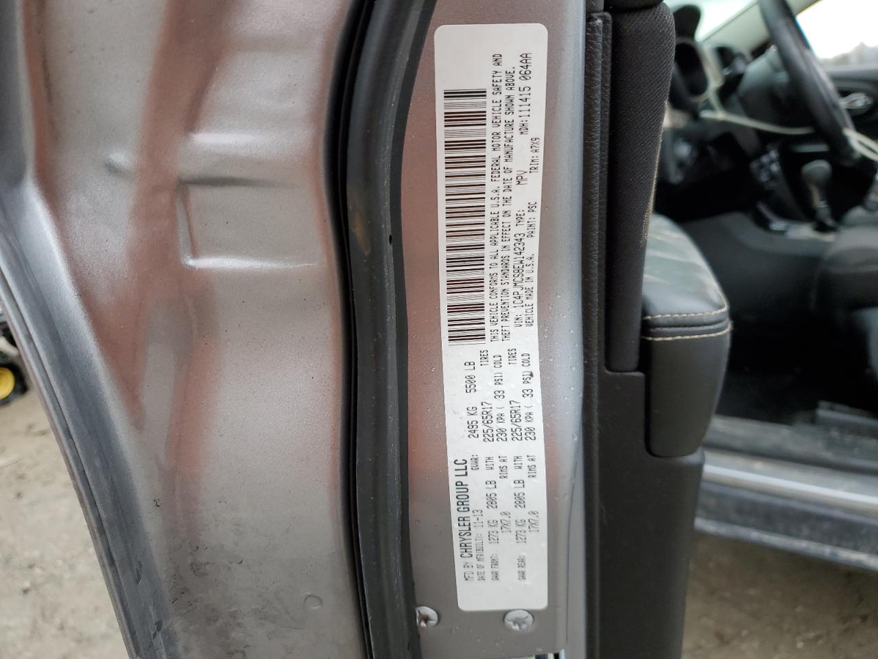 2014 Jeep Cherokee VIN 1C4PJMCS8EW142343 Copart auction photo, rollover damage thumbnail 15