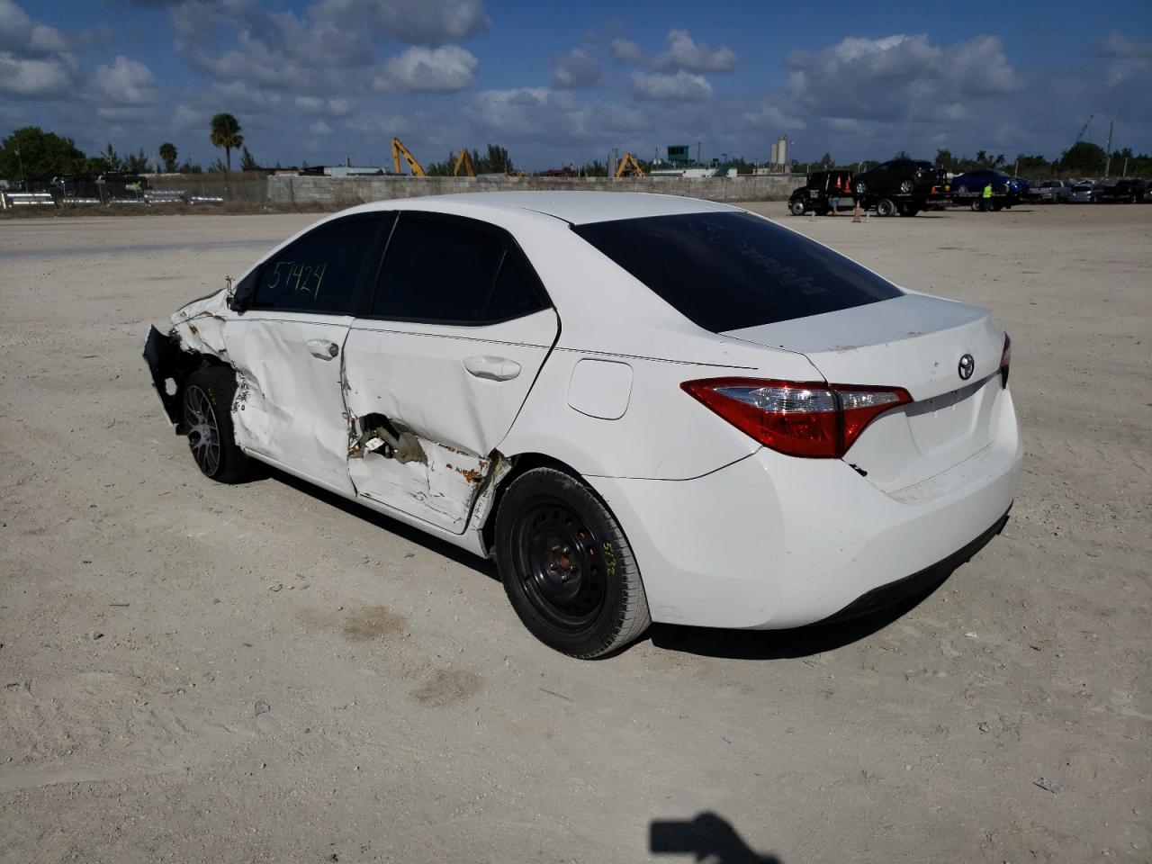 2016 Toyota Corolla VIN 5YFBURHEXGP526024 Copart auction photo, side / front end damage thumbnail 3