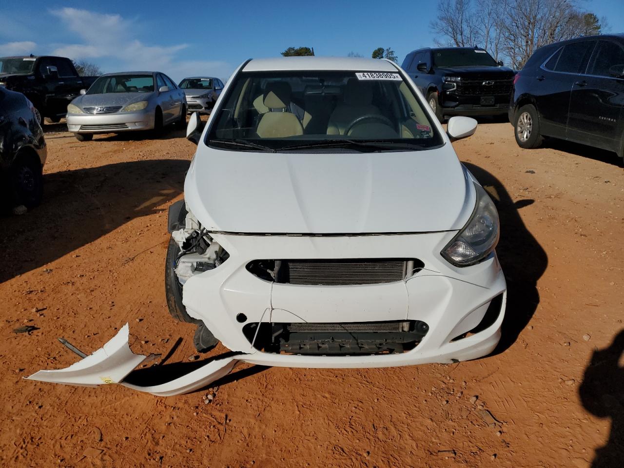 2013 Hyundai Accent VIN KMHCT4AE7DU535021 Copart auction photo, front end damage thumbnail 5