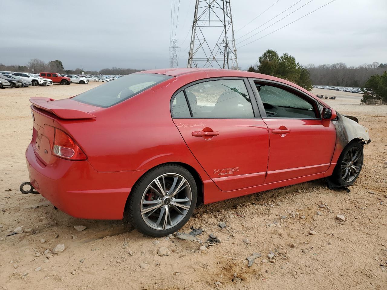 2007 Honda Civic VIN 2HGFA55537H706184 Copart auction photo, burn - engine / front end damage thumbnail 3