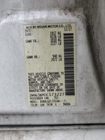 2018 Nissan Altima VIN 1N4AL3AP4JC173227 Copart auction photo, rear end damage thumbnail 12