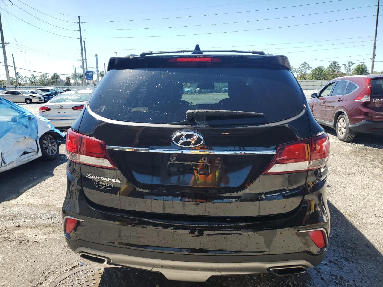 2017 Hyundai Santa Fe VIN KM8SN4HF0HU233306 Copart auction photo, side damage thumbnail 6