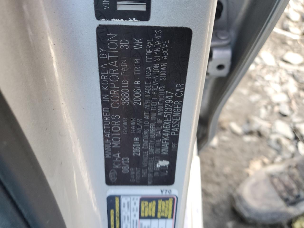 2014 KIA Forte VIN KNAFK4A6XE5132947 Copart auction photo, front end / rear end damage thumbnail 12