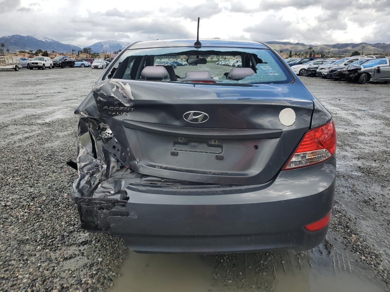 2013 Hyundai Accent VIN KMHCT4AE3DU281095 Copart auction photo, rear end / front end damage thumbnail 6