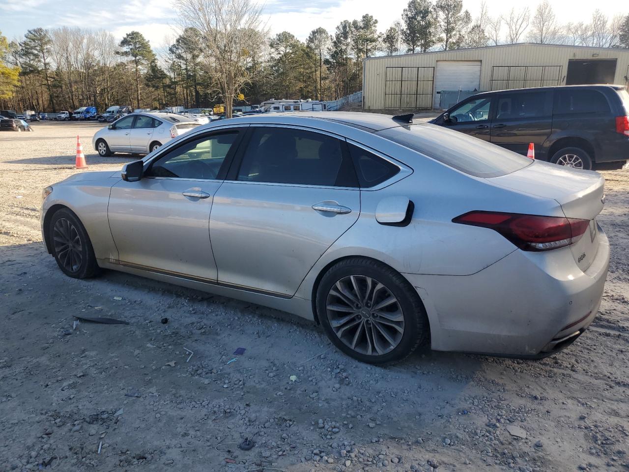 2015 Hyundai Genesis VIN KMHGN4JE4FU030245 Copart auction photo, side damage thumbnail 2