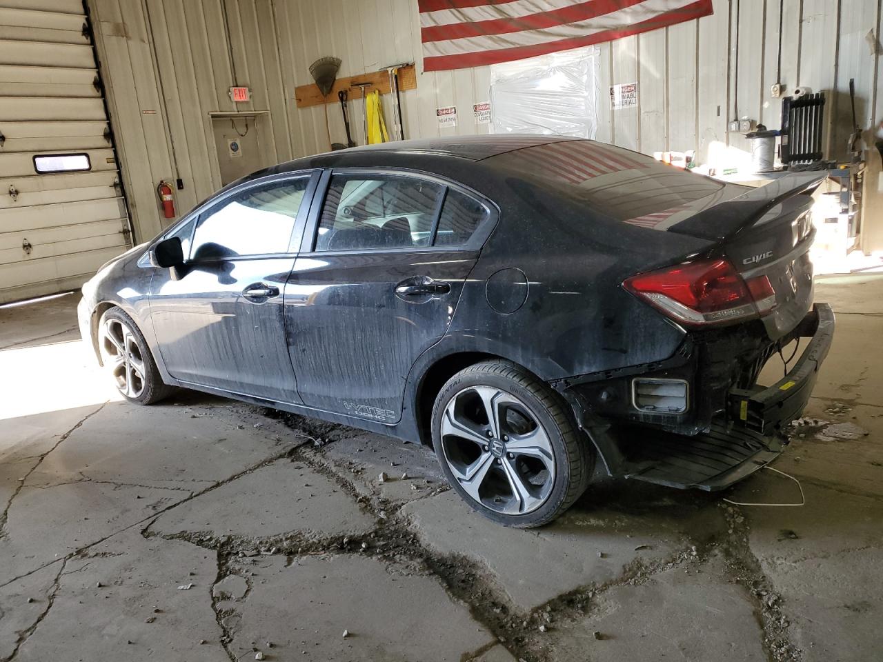 2015 Honda Civic VIN 2HGFB6E54FH704557 Copart auction photo, front end / rear end damage thumbnail 2