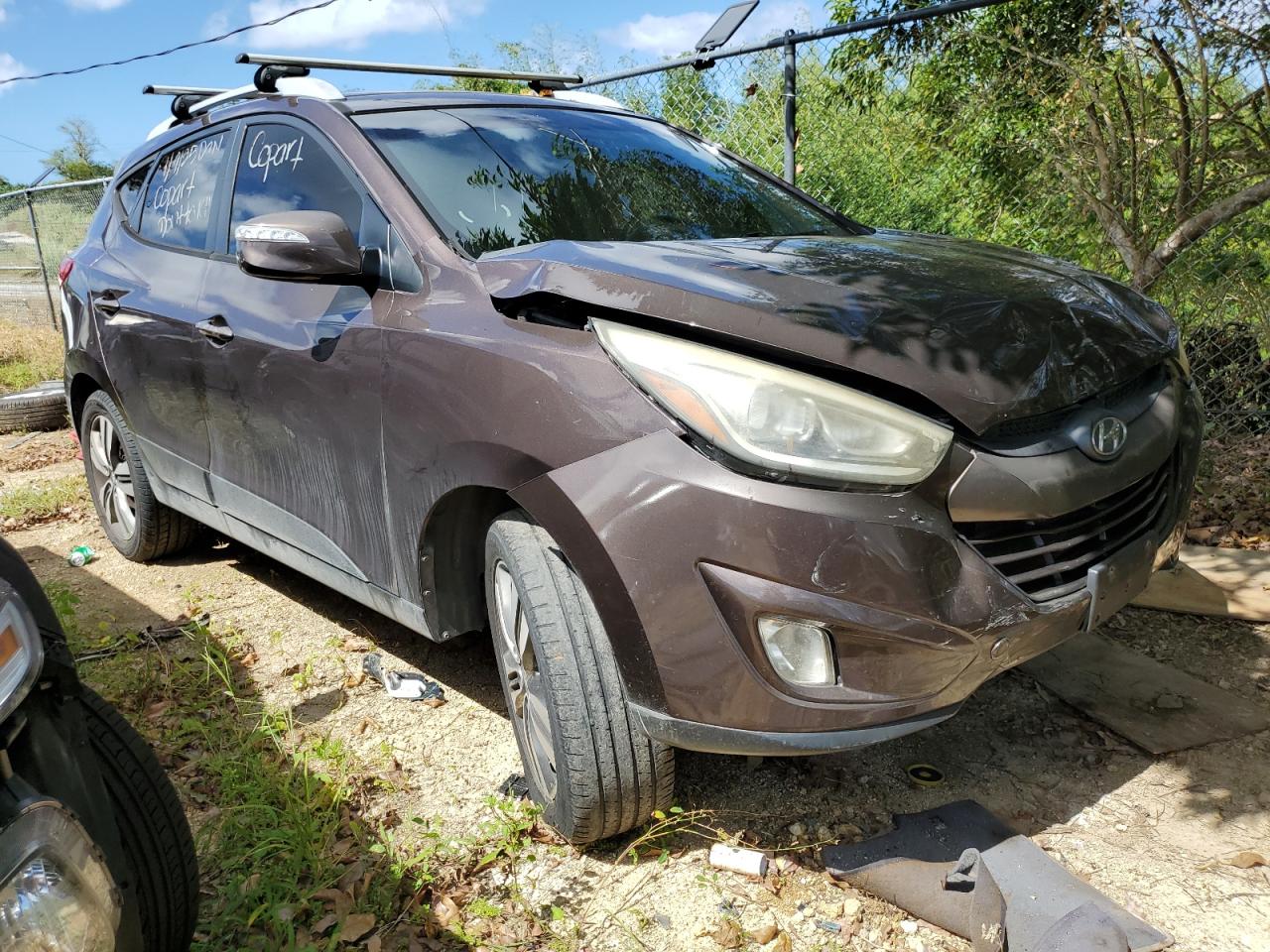 2014 Hyundai Tucson VIN KM8JU3AG5EU921681 Copart auction photo, front end damage thumbnail 4
