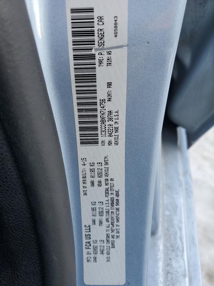 2015 Chrysler 200 VIN 1C3CCCABXFN714756 Copart auction photo, front end / undercarriage damage thumbnail 12