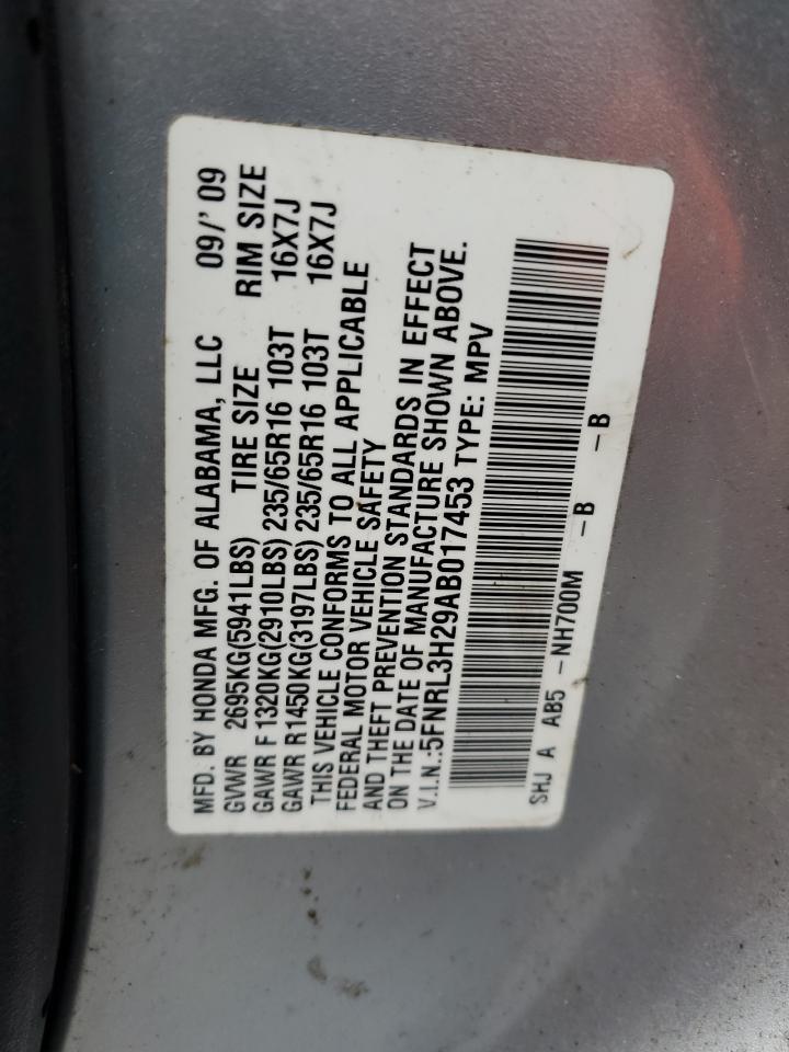 2010 Honda Odyssey VIN 5FNRL3H29AB017453 Copart auction photo, front end damage thumbnail 14