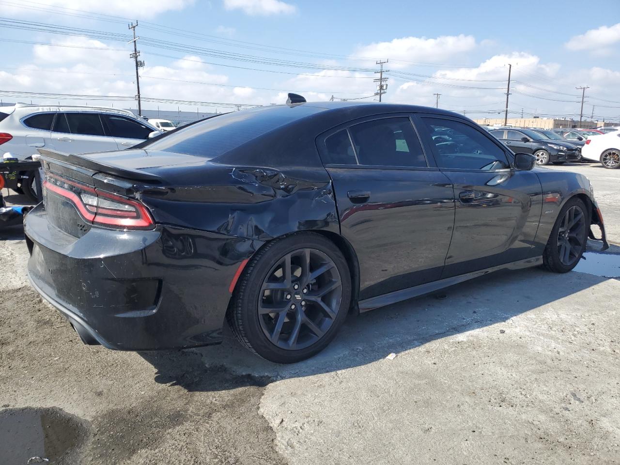 2019 Dodge Charger VIN 2C3CDXCT6KH736203 Copart auction photo, front end / rear end damage thumbnail 3
