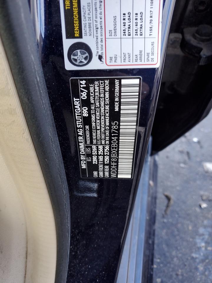 2014 Mercedes-Benz E-klasse VIN WDDHF8JBXEB041785 Copart auction photo, mechanical / minor dent/scratches damage thumbnail 12