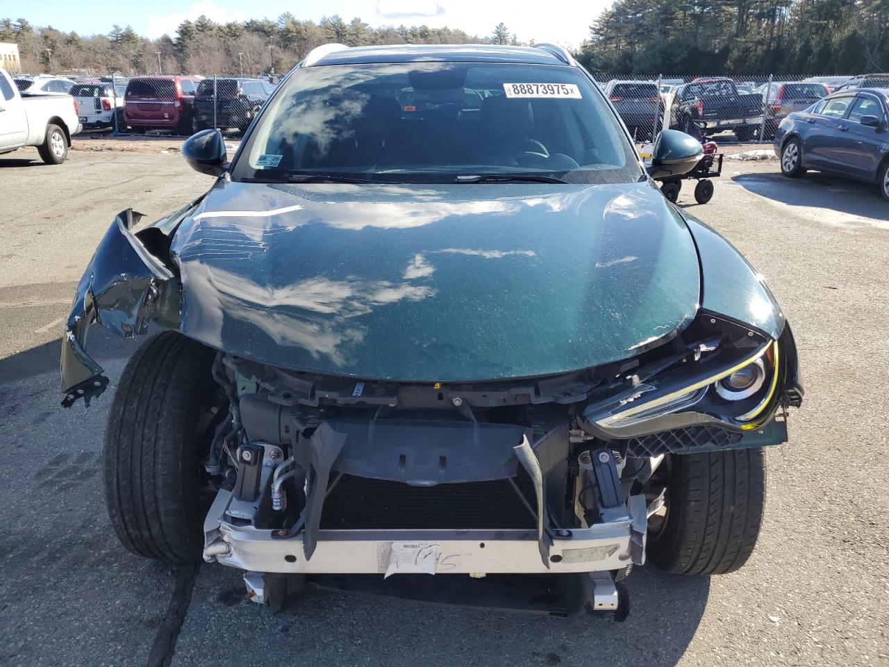 2019 Alfa Romeo Stelvio VIN ZASPAKAN4K7C30319 Copart auction photo, front end / rear end damage thumbnail 5