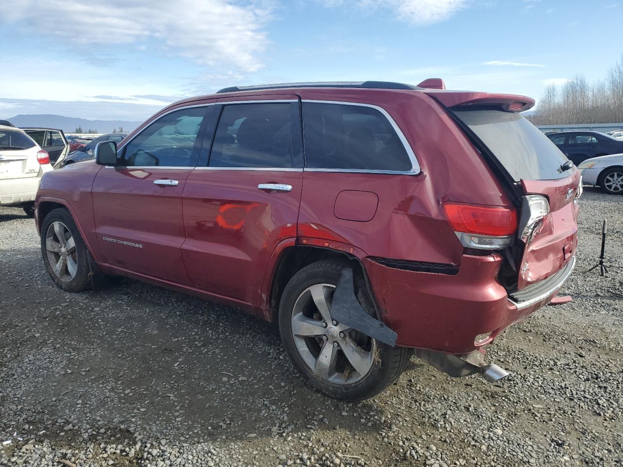 2014 Jeep Grand Cherokee VIN 1C4RJFCG8EC376256 Copart auction photo, rear end damage thumbnail 2