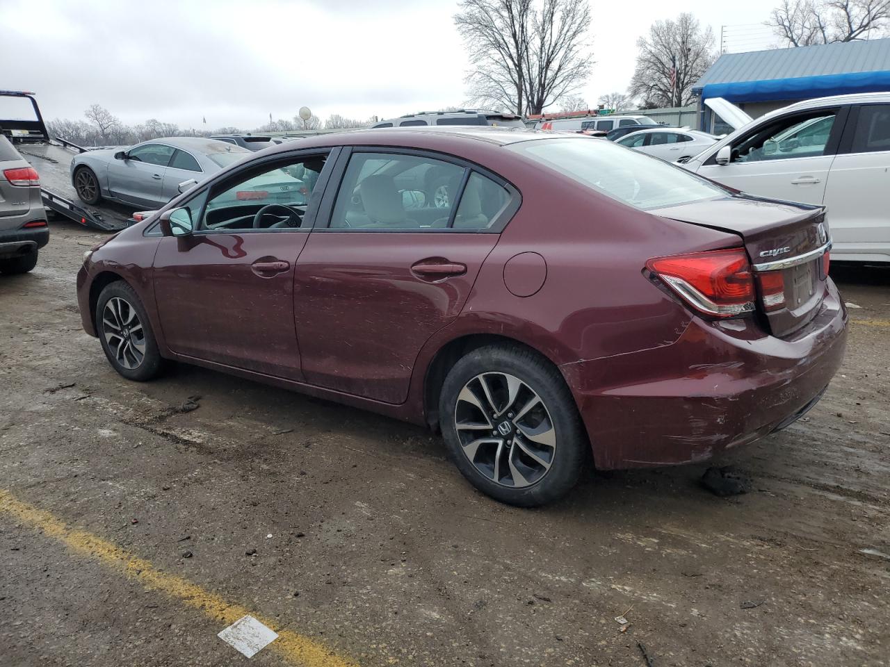 2015 Honda Civic VIN 19XFB2F88FE089569 Copart auction photo, rear end damage thumbnail 2