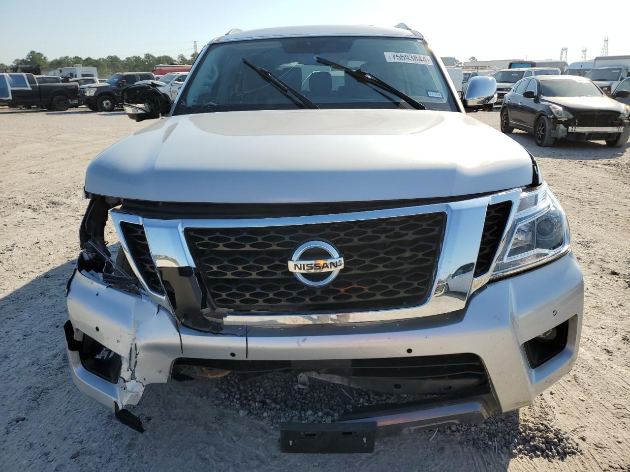 2020 Nissan Armada VIN JN8AY2ND7LX017527 Copart auction photo, front end / side damage thumbnail 5