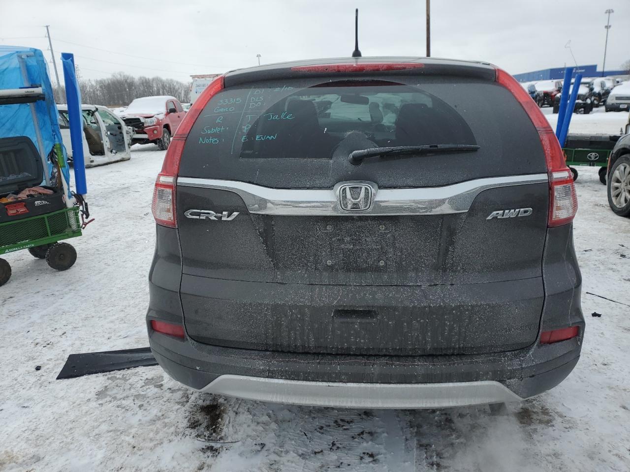 2015 Honda CR-V VIN 5J6RM4H50FL117274 Copart auction photo, frame damage / front end damage thumbnail 6