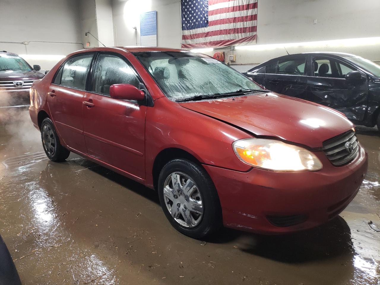 2004 Toyota Corolla VIN JTDBR38E442025476 Copart auction photo, front end damage thumbnail 4