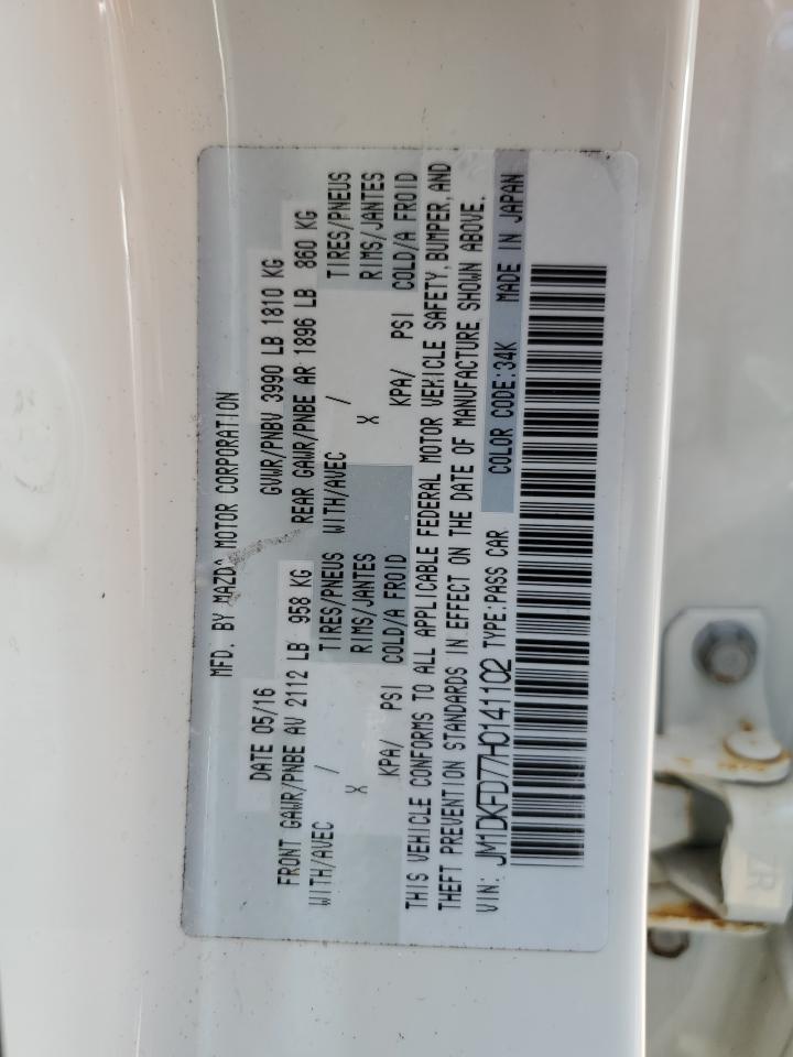 2017 Mazda CX-3 VIN JM1DKFD77H0141102 Copart auction photo, water/flood damage thumbnail 14