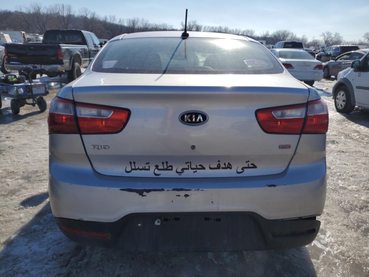 2012 KIA Rio VIN KNADM4A33C6090507 Copart auction photo, front end / side damage thumbnail 6