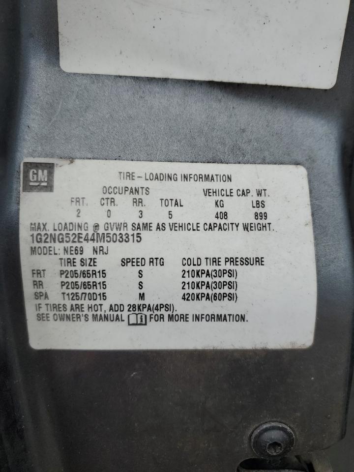 2004 Pontiac Grand AM VIN 1G2NG52E44M503315 Copart auction photo, all over damage thumbnail 12