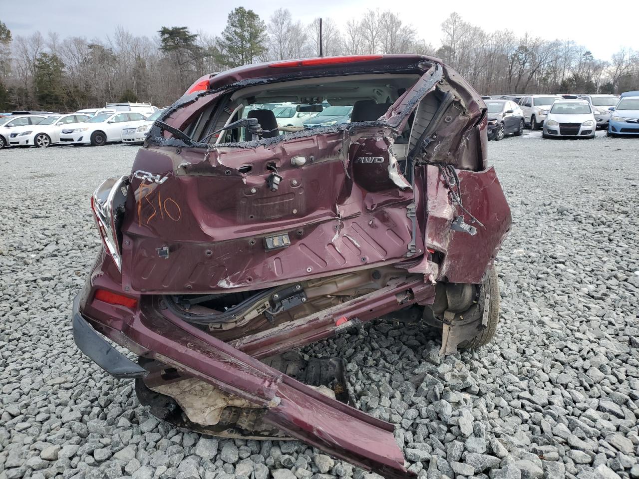 2016 Honda CR-V VIN 2HKRM4H58GH718296 Copart auction photo, all over damage thumbnail 6