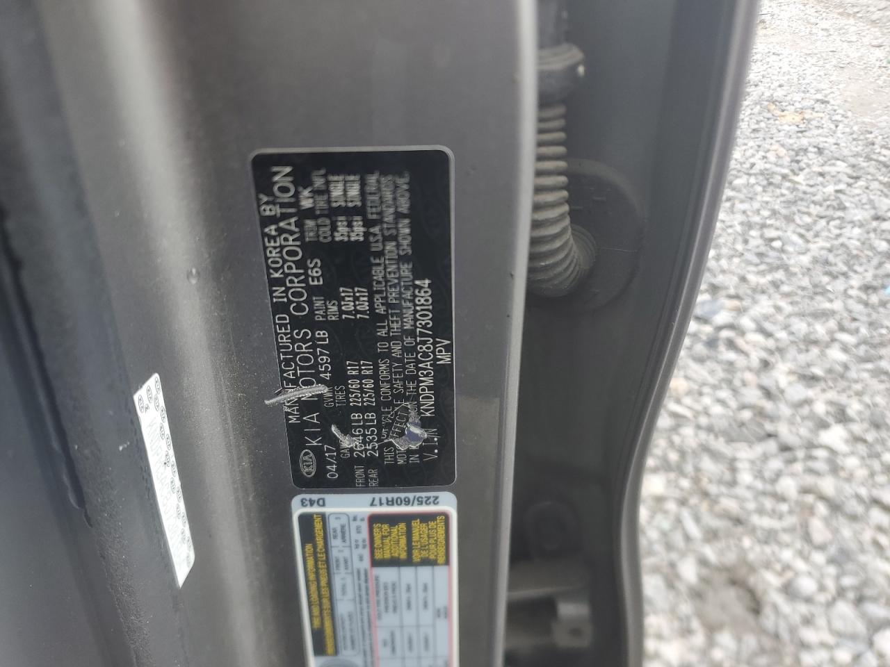 2018 KIA Sportage VIN KNDPM3AC8J7301864 Copart auction photo, burn damage thumbnail 13