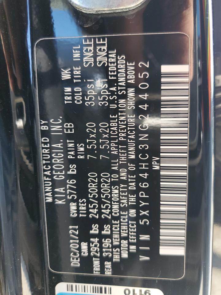 2022 KIA Telluride VIN 5XYP64HC3NG244052 Copart auction photo, front end damage thumbnail 13