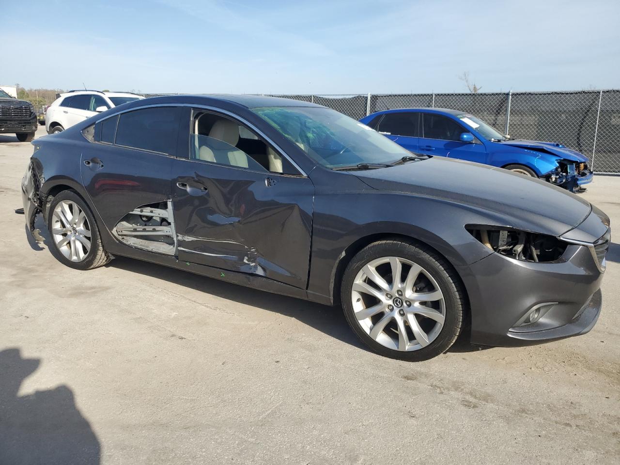 2015 Mazda 6 VIN JM1GJ1V61F1178257 Copart auction photo, side / rear end damage thumbnail 4